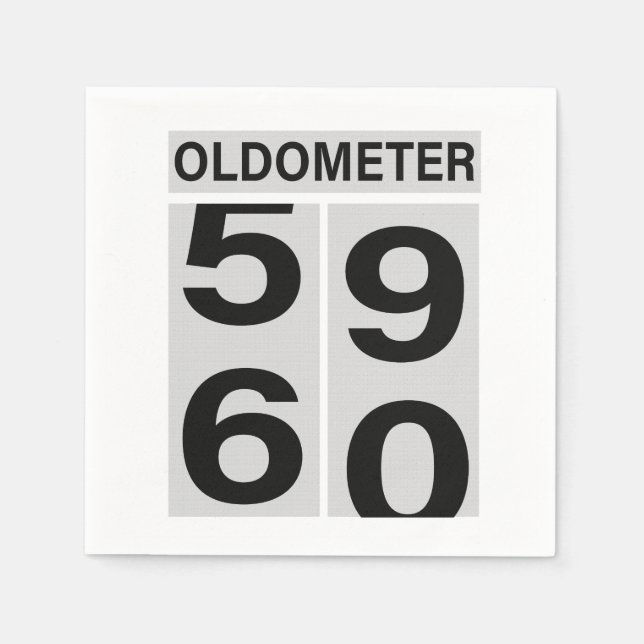 60th Oldometer Birthday Napkin (Front)