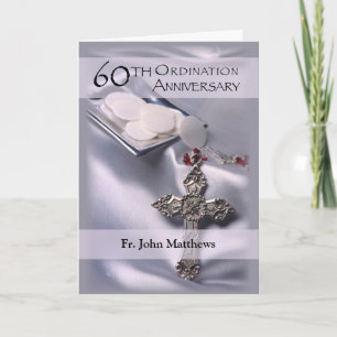 60th Ordination Anniversary Congratulations Custom Card