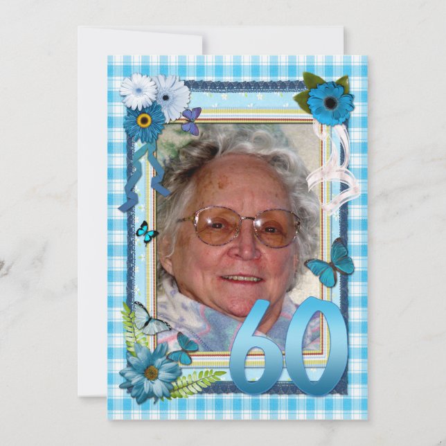 60th Photo birthday party invitation (Front)