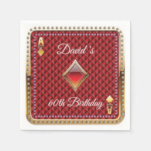 60th Poker Playing Card Casino Birthday Napkins