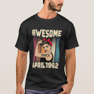 60Th Retro Birthday Vintage Awesome Since April 19 T-Shirt