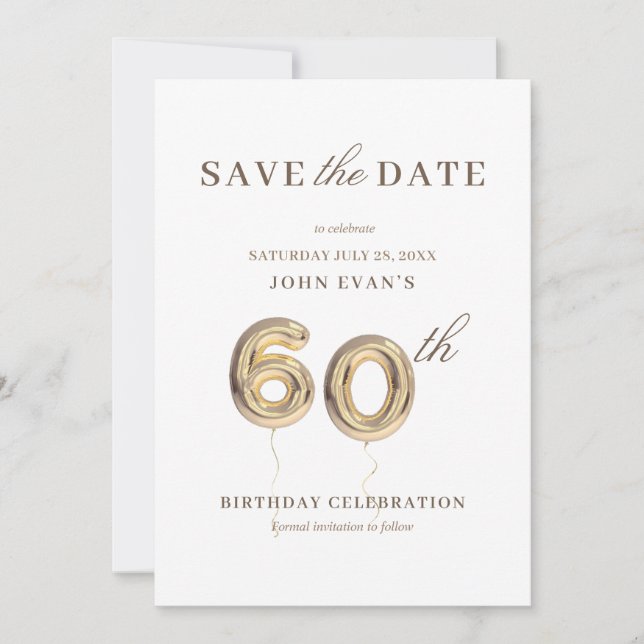 60th Save the Date Invitation (Front)