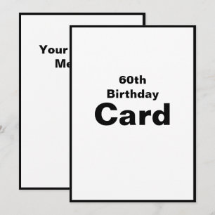 60th Sixtieth 60 Sixty 6-0 Birthday Card