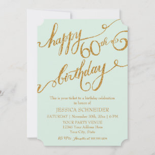 60th, Sixtieth Birthday Party Ticket Celebration Invitation
