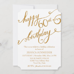 60th, Sixtieth Birthday Party Ticket Celebration Invitation
