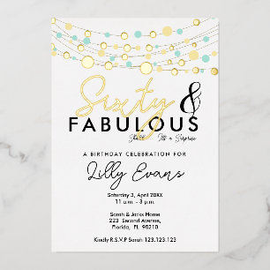 60th surprise birthday party invitation elegant 
