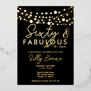 60th surprise birthday party invitation elegant 