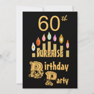 60th SURPRISE Birthday Party Invitation - GOLD