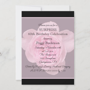 60th Surprise Birthday Party Invitation Rose