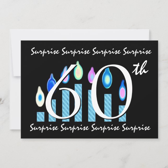 60th SURPRISE Birthday Party Invitation Template (Front)