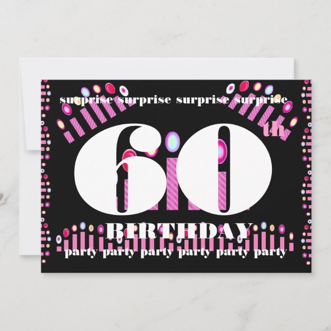 60th SURPRISE Birthday Party Invitation Template (Front)