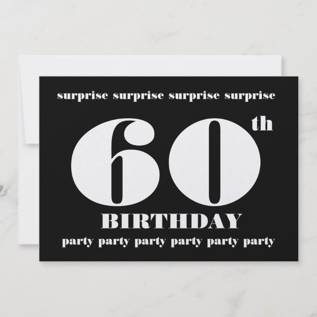 60th SURPRISE Birthday Party Invitation Template (Front)