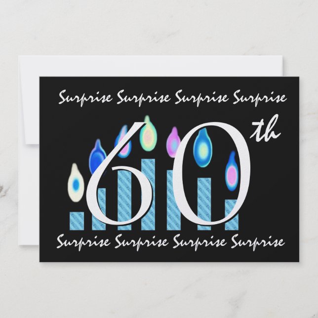 60th SURPRISE Birthday Party Invitation Template (Front)