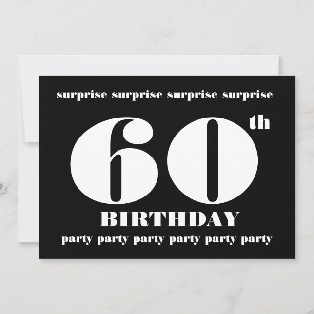 60th SURPRISE Birthday Party Invitation Template (Front)
