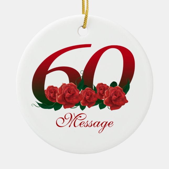 60th template ceramic tree decoration (Front)