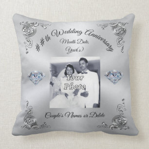 60th to 75th Wedding Anniversary Gift Personalised Cushion