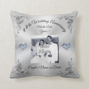 60th to 75th Wedding Anniversary Gift Personalised Cushion