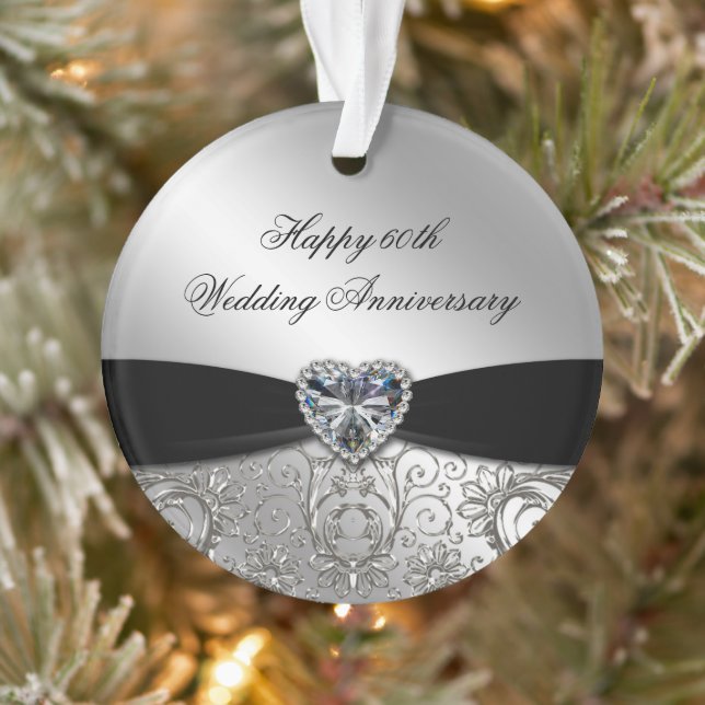 60th Wedding Anniversary Acrylic Ornament (Tree)