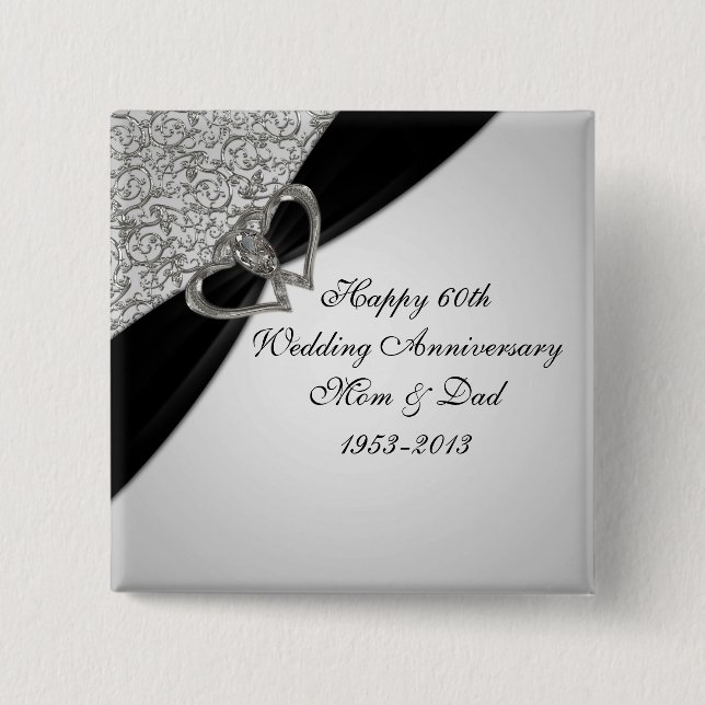 60th Wedding Anniversary Button (Front)