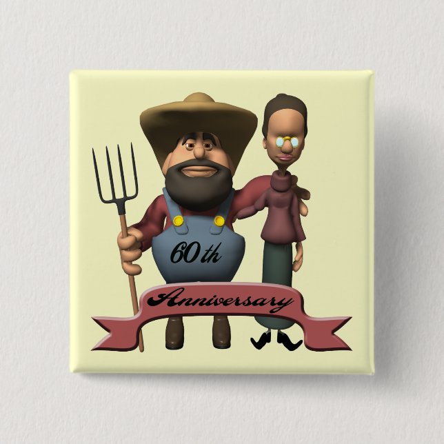 60th Wedding Anniversary Button (Front)