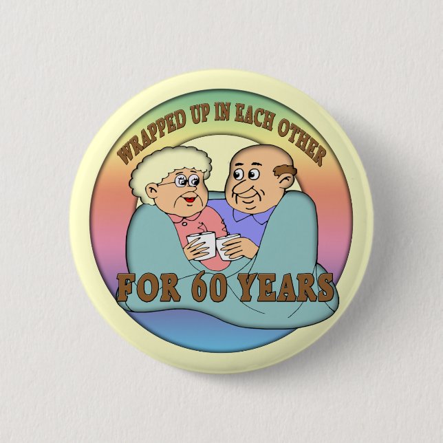 60th Wedding Anniversary Button (Front)