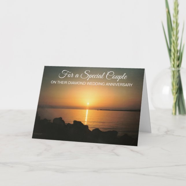 60th Wedding Anniversary Card Sunset (Front)
