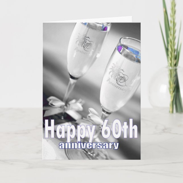 60th wedding anniversary champagne celebration card (Front)