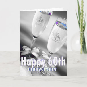 60th wedding anniversary champagne celebration card