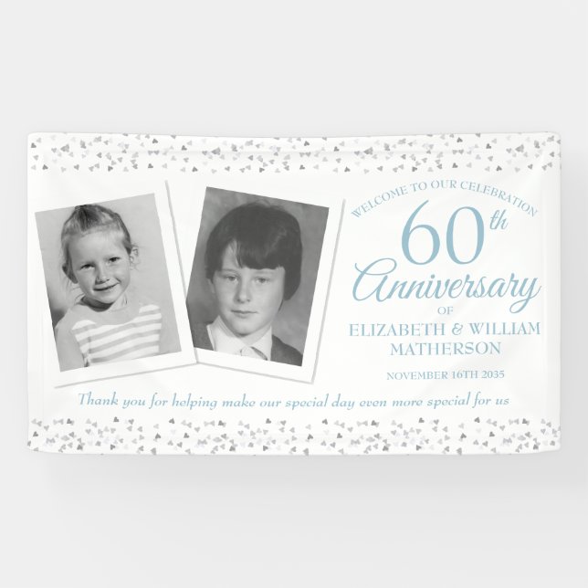 60th Wedding Anniversary Child Photos Welcome Banner (Horizontal)