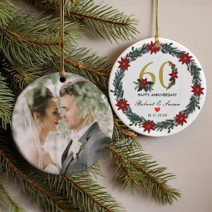 60th Wedding Anniversary Christmas Gifts  Ornament