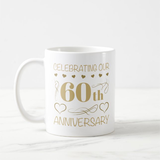 60th Wedding Anniversary Coffee Mug (Left)