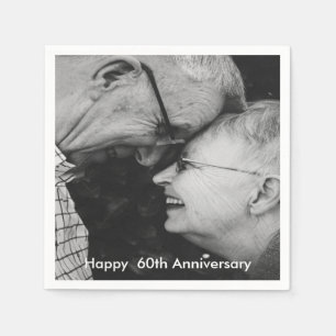 60th Wedding Anniversary Custom Photo Napkin