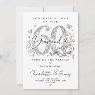 60th Wedding Anniversary | Diamond Anniversarry Holiday Card