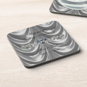 60th Wedding Anniversary Diamond Heart Coaster