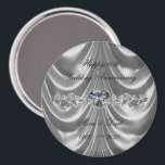 60th Wedding Anniversary Diamond Heart Magnet<br><div class="desc">A Digitalbcon Images Design featuring a satin platinum silver background with faux diamonds to add glitter to this one-of-a-kind "60th Wedding Anniversary Diamond Heart" Magnet. This elegant and attractive design comes complete with customizable text lettering and image insert making the perfect complementary accessory to your invitations, cards and decorations... a...</div>