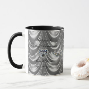 60th Wedding Anniversary Diamond Heart Mug