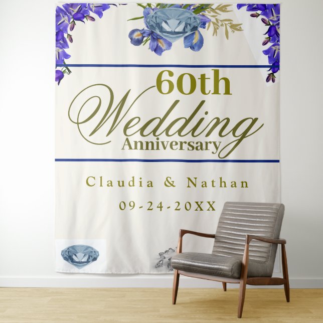 60th Wedding Anniversary Diamond Iris   Tapestry (In Situ)
