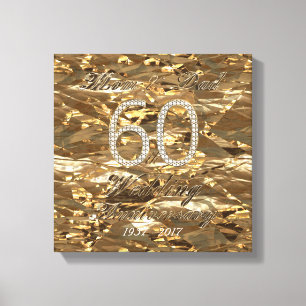 60th Wedding Anniversary Diamond Wedding Parents Canvas Print