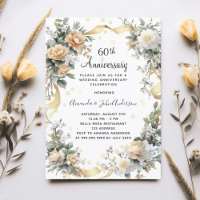 60th wedding anniversary diamonds yellow florals