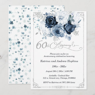 60th Wedding Anniversary Elegant Printable Invitation