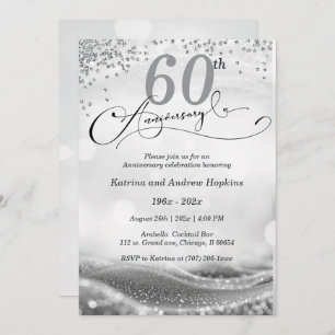 60th Wedding Anniversary Elegant Printable Invitation