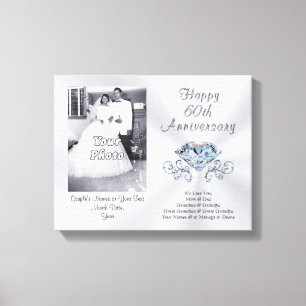 60th Wedding Anniversary Gift for Parents. PHOTO Canvas Print