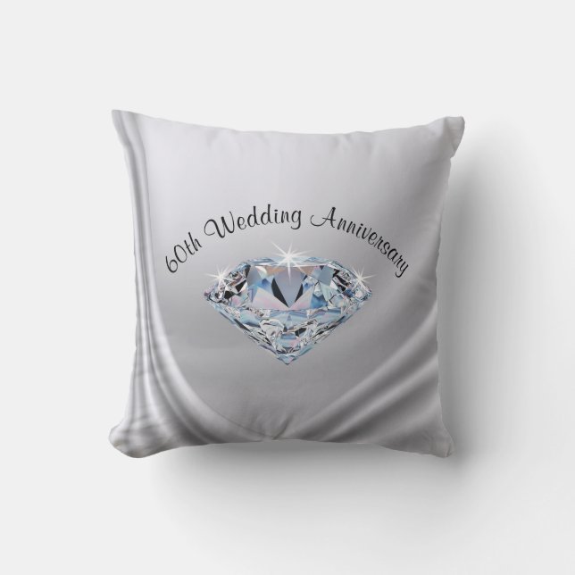 60th Wedding Anniversary Gifts Traditional, Pillow (Front)