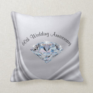 60th Wedding Anniversary Gifts Traditional, Pillow