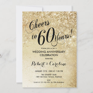 60th Wedding Anniversary Gold Invitation