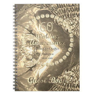 60th Wedding Anniversary Guest Book Chic Diamonds