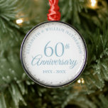 60th Wedding Anniversary Hearts Confetti Metal Tree Decoration<br><div class="desc">Featuring delicate hearts confetti. Personalise with your special sixty years diamond anniversary information in chic lettering. Designed by Thisisnotme©</div>