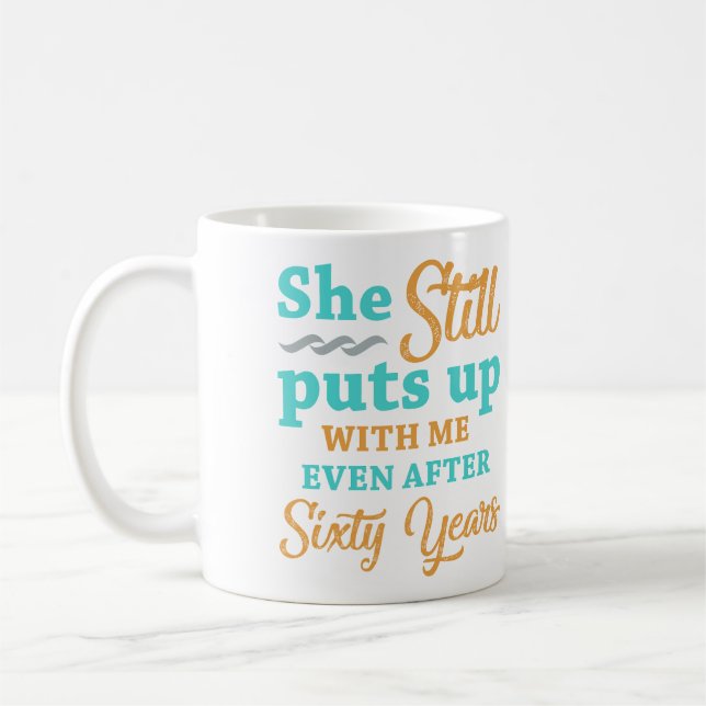 60th Wedding Anniversary Humour For Men Coffee Mug (Left)