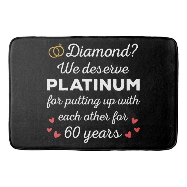 60th Wedding Anniversary I - Diamond Funny Couple Bath Mat (Front)