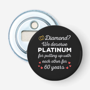 60th Wedding Anniversary I - Diamond Funny Couple Bottle Opener